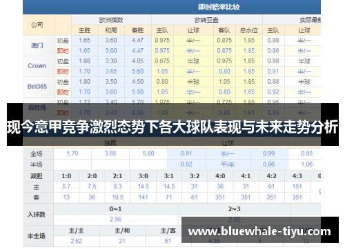 现今意甲竞争激烈态势下各大球队表现与未来走势分析