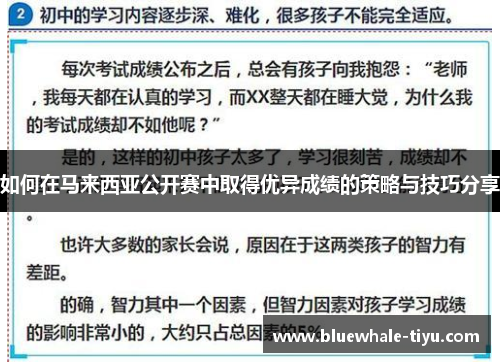 如何在马来西亚公开赛中取得优异成绩的策略与技巧分享